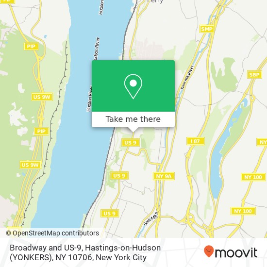 Mapa de Broadway and US-9, Hastings-on-Hudson (YONKERS), NY 10706