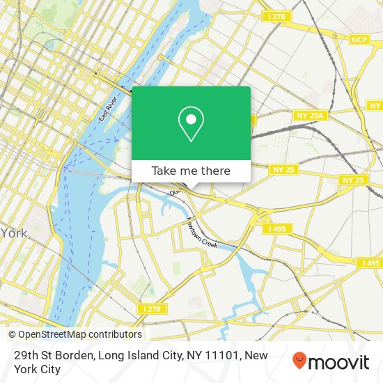 Mapa de 29th St Borden, Long Island City, NY 11101