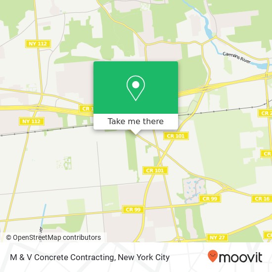 M & V Concrete Contracting map