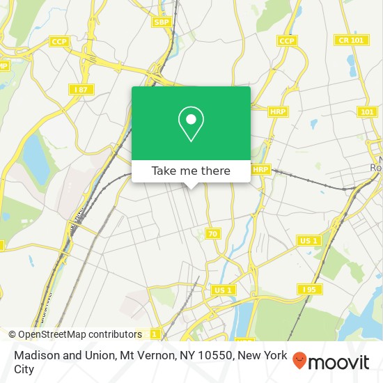 Mapa de Madison and Union, Mt Vernon, NY 10550