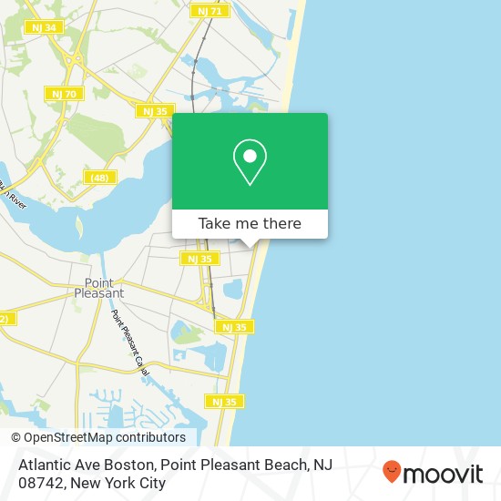 Mapa de Atlantic Ave Boston, Point Pleasant Beach, NJ 08742