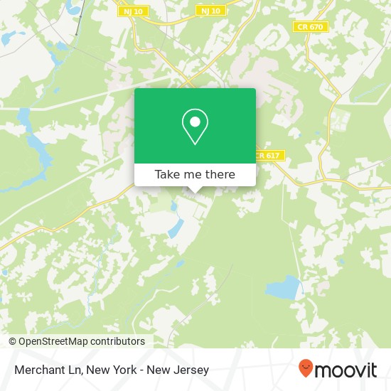 Mapa de Merchant Ln, Mendham, NJ 07945