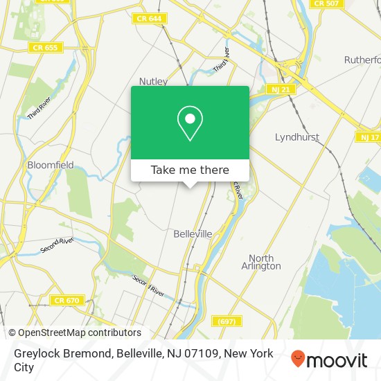 Mapa de Greylock Bremond, Belleville, NJ 07109