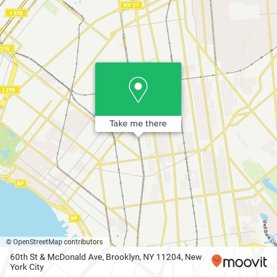 Mapa de 60th St & McDonald Ave, Brooklyn, NY 11204