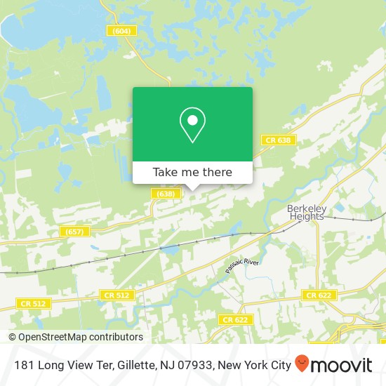 Mapa de 181 Long View Ter, Gillette, NJ 07933