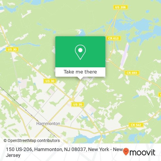 Mapa de 150 US-206, Hammonton, NJ 08037