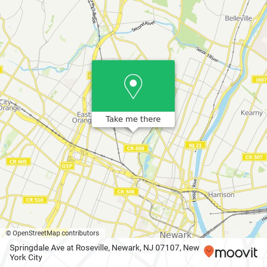 Springdale Ave at Roseville, Newark, NJ 07107 map