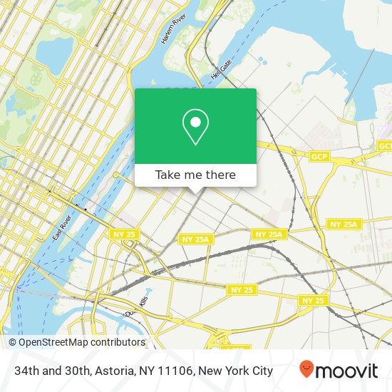 Mapa de 34th and 30th, Astoria, NY 11106