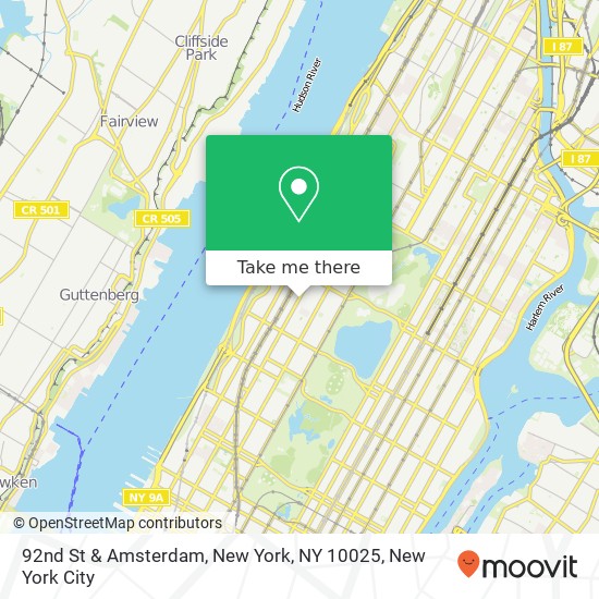 Mapa de 92nd St & Amsterdam, New York, NY 10025