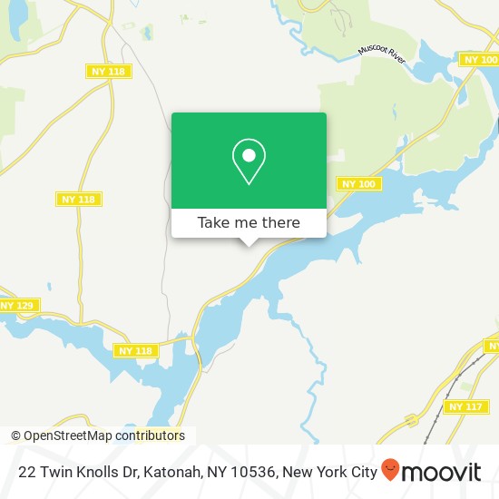 Mapa de 22 Twin Knolls Dr, Katonah, NY 10536