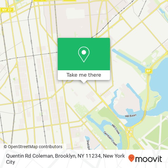 Mapa de Quentin Rd Coleman, Brooklyn, NY 11234