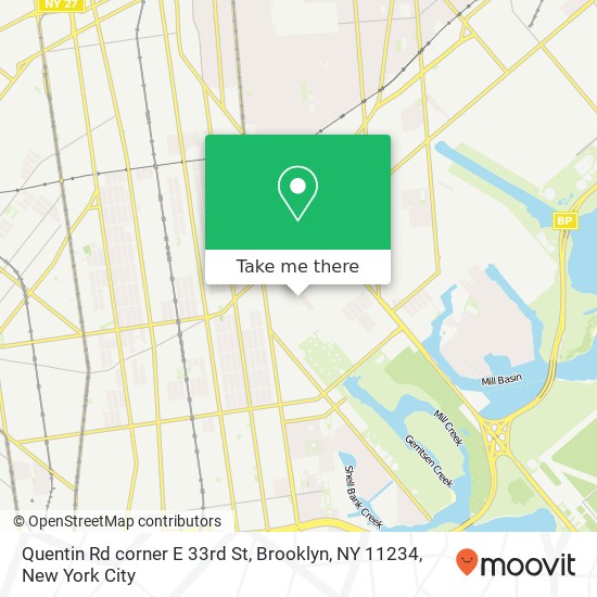 Mapa de Quentin Rd corner E 33rd St, Brooklyn, NY 11234