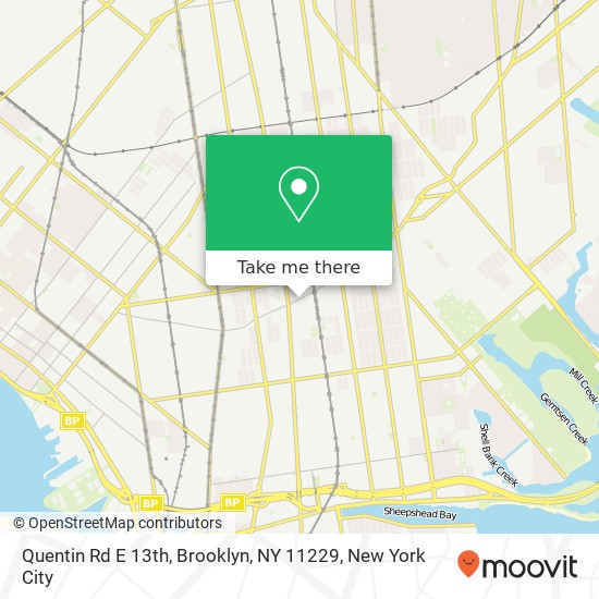 Mapa de Quentin Rd E 13th, Brooklyn, NY 11229