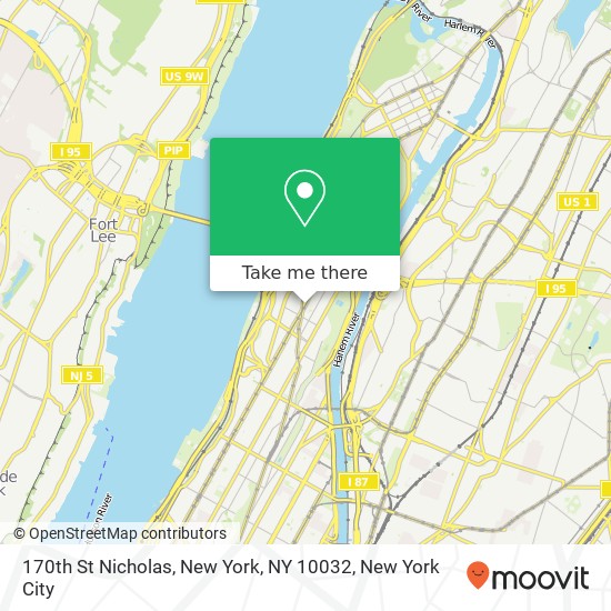 Mapa de 170th St Nicholas, New York, NY 10032