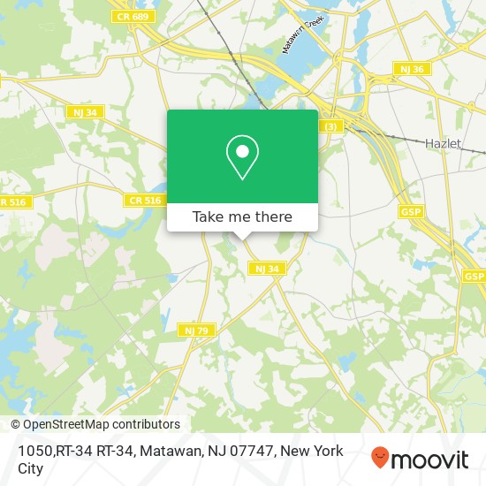 Mapa de 1050,RT-34 RT-34, Matawan, NJ 07747