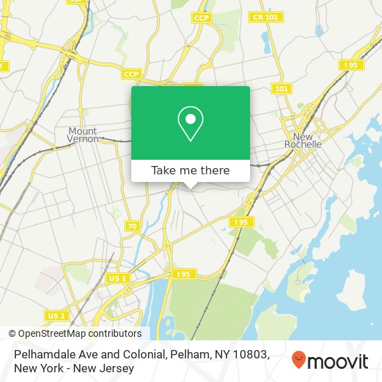 Mapa de Pelhamdale Ave and Colonial, Pelham, NY 10803