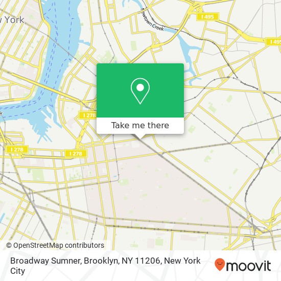 Mapa de Broadway Sumner, Brooklyn, NY 11206