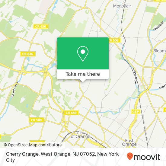 Mapa de Cherry Orange, West Orange, NJ 07052