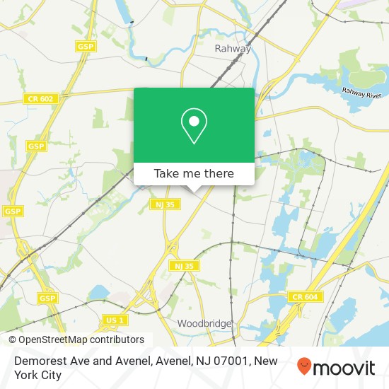 Demorest Ave and Avenel, Avenel, NJ 07001 map