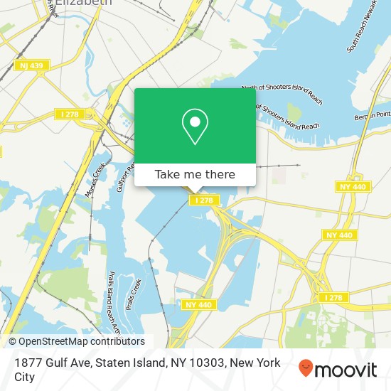 Mapa de 1877 Gulf Ave, Staten Island, NY 10303