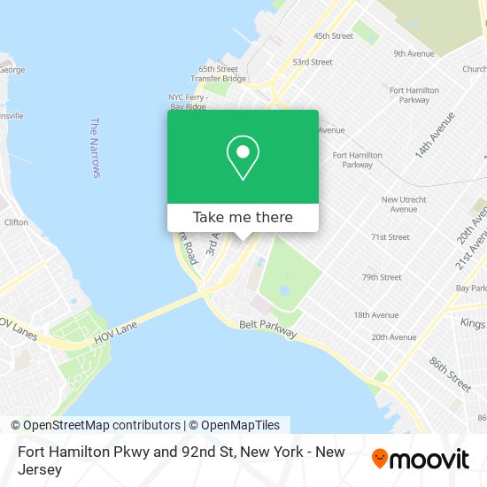 Fort Hamilton Pkwy and 92nd St map