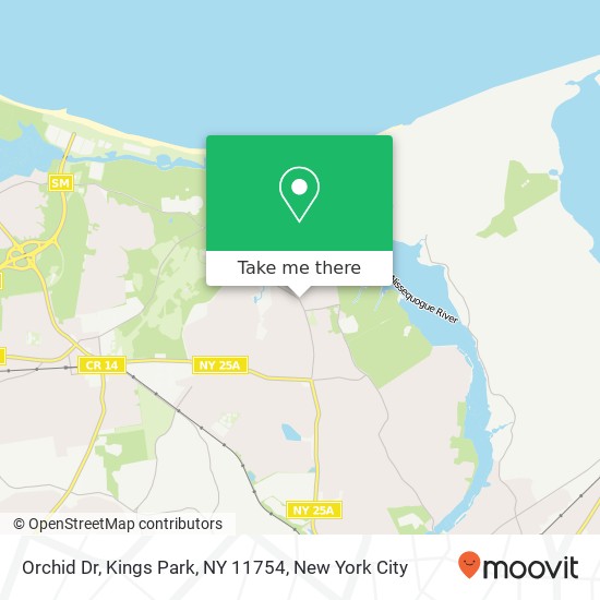 Mapa de Orchid Dr, Kings Park, NY 11754