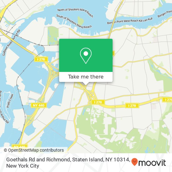 Mapa de Goethals Rd and Richmond, Staten Island, NY 10314