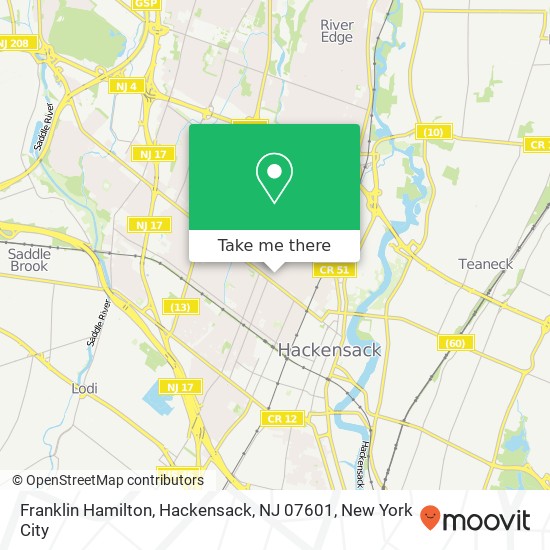 Mapa de Franklin Hamilton, Hackensack, NJ 07601