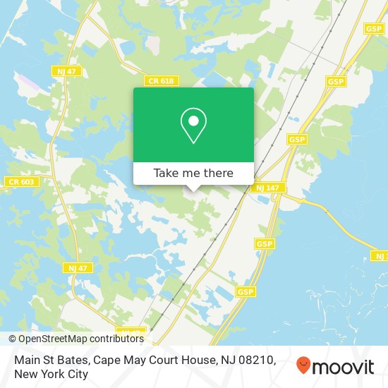 Mapa de Main St Bates, Cape May Court House, NJ 08210
