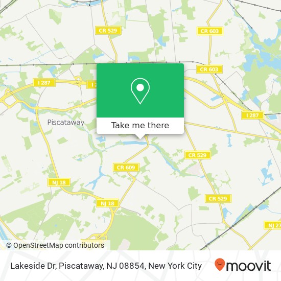 Mapa de Lakeside Dr, Piscataway, NJ 08854