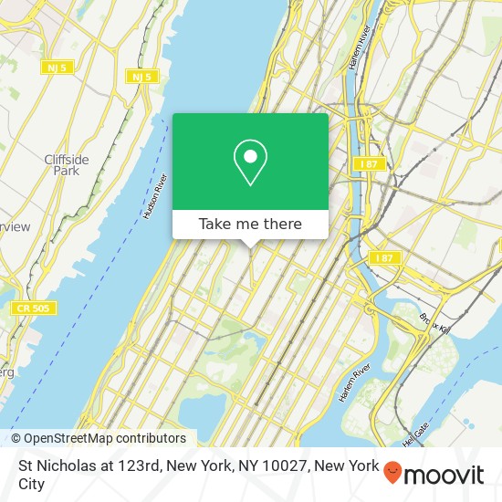 St Nicholas at 123rd, New York, NY 10027 map