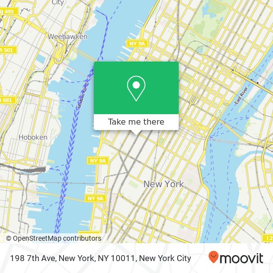 Mapa de 198 7th Ave, New York, NY 10011