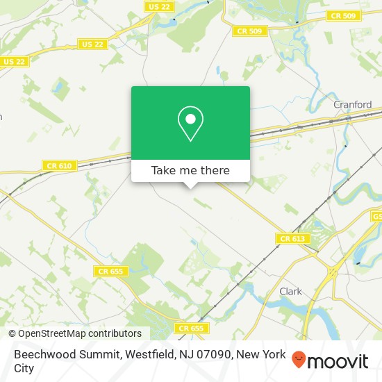 Mapa de Beechwood Summit, Westfield, NJ 07090