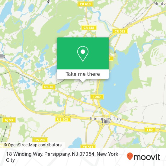 18 Winding Way, Parsippany, NJ 07054 map