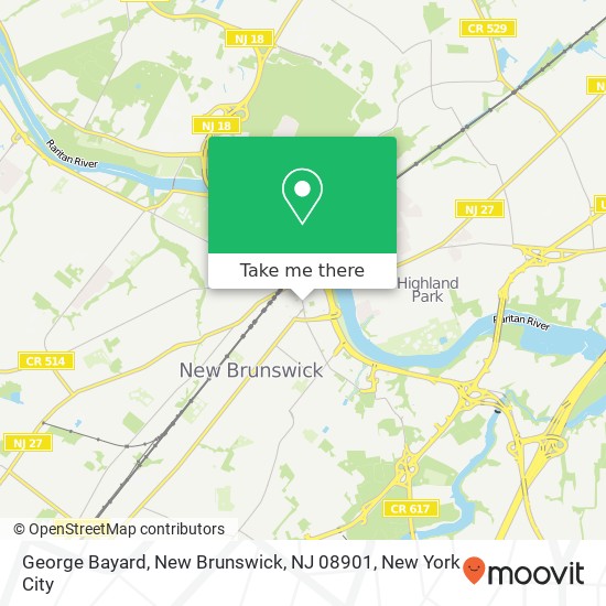 Mapa de George Bayard, New Brunswick, NJ 08901