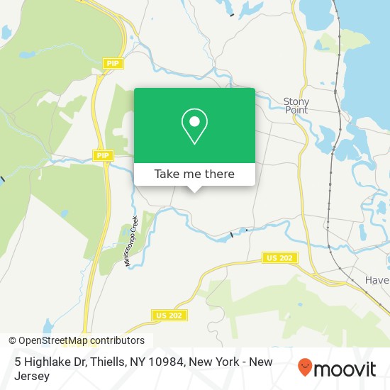 Mapa de 5 Highlake Dr, Thiells, NY 10984