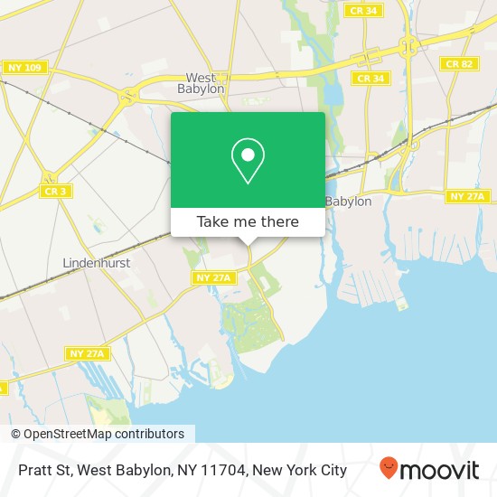 Mapa de Pratt St, West Babylon, NY 11704