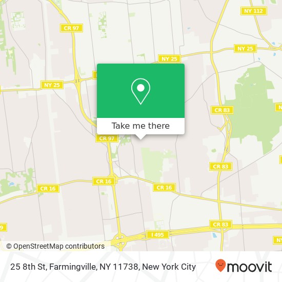 Mapa de 25 8th St, Farmingville, NY 11738