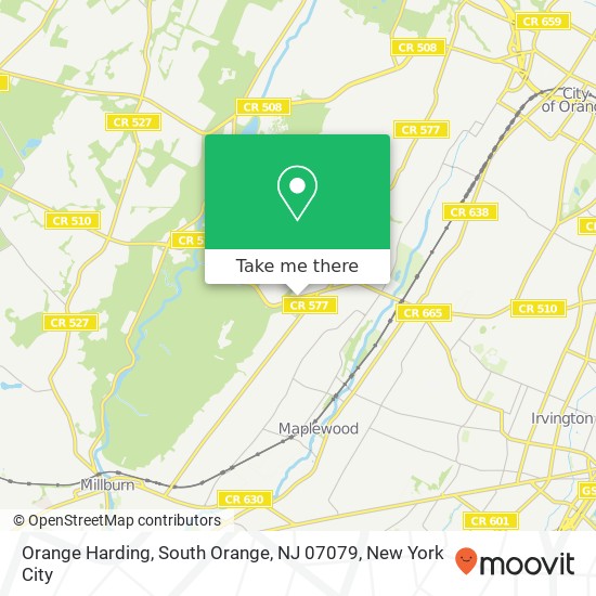 Mapa de Orange Harding, South Orange, NJ 07079