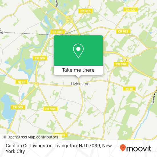 Mapa de Carillon Cir Livingston, Livingston, NJ 07039