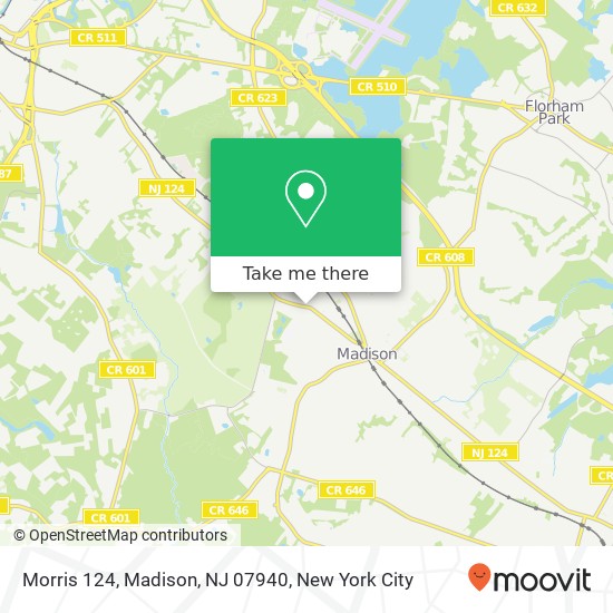 Mapa de Morris 124, Madison, NJ 07940