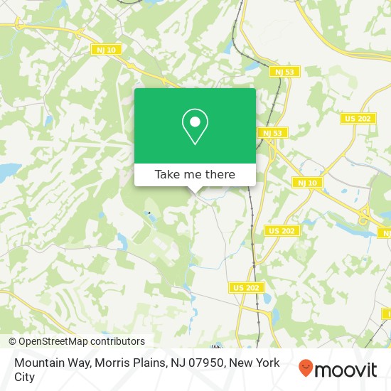 Mapa de Mountain Way, Morris Plains, NJ 07950