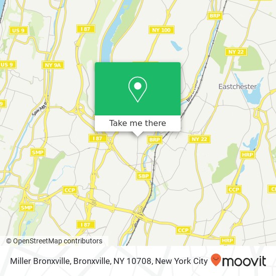 Mapa de Miller Bronxville, Bronxville, NY 10708