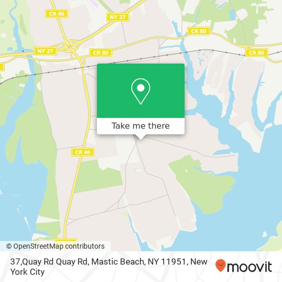 Mapa de 37,Quay Rd Quay Rd, Mastic Beach, NY 11951