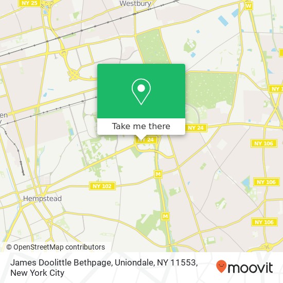 Mapa de James Doolittle Bethpage, Uniondale, NY 11553