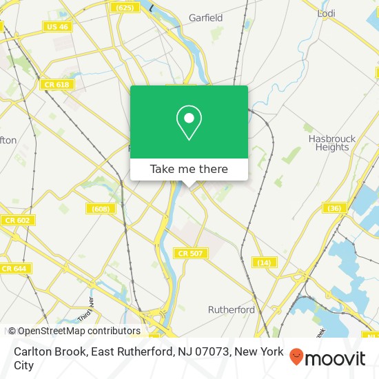 Mapa de Carlton Brook, East Rutherford, NJ 07073