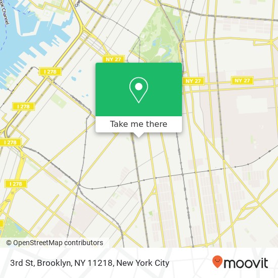 Mapa de 3rd St, Brooklyn, NY 11218