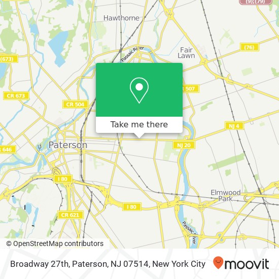 Mapa de Broadway 27th, Paterson, NJ 07514
