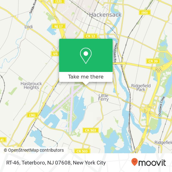 Mapa de RT-46, Teterboro, NJ 07608