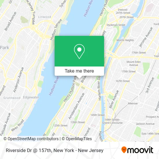 Riverside Dr @ 157th map
